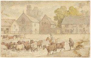 Stanley St. Leonard Church, Gloucestershire od Thomas Rowlandson
