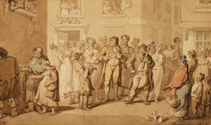 Pouliční hudebníci, 1823 od Thomas Rowlandson