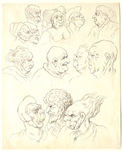 Studie groteskních hlav od Thomas Rowlandson