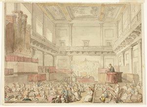 Studie pro Royal Chapel, Whitehall, z Microcosm of London od Thomas Rowlandson