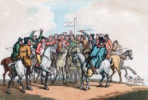 The Betting Post, Humours of Fox Hunting, 1799. od Thomas Rowlandson