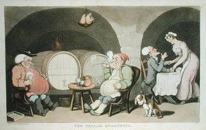 Sklepní kvarteto, z „Prohlídka Dr. Syntaxe při hledání malebného“, od Williama Combe, vydáno 1812 (akvatinta) od Thomas Rowlandson