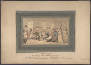 Pohodlí v Bathu: Veřejná snídaně od Thomas Rowlandson