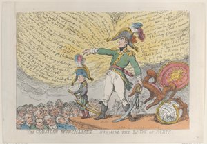 The Corsican Munchausen - Humming the Lads of Paris, 4. prosince 1813, 4. prosince 1813. od Thomas Rowlandson