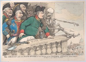 Korsičan a jeho krvaví psi v okně Thuilleries při pohledu přes P..., 16. dubna 1815. od Thomas Rowlandson
