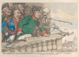 Korsičan a jeho krvaví psi v okně Thuilleries při pohledu přes P..., 16. dubna 1815. od Thomas Rowlandson