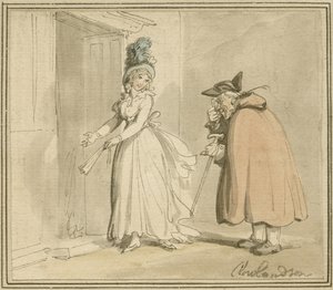 Kurtizána, kolem 1785-1800 od Thomas Rowlandson