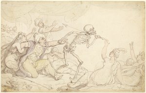 Tanec smrti: Nabob zajatý ve svém harému od Thomas Rowlandson