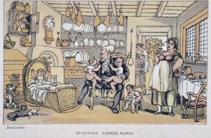 The Doctor Keeping Children - ve „“ třech turné doktora Syntaxe: při hledání malebné útěchy a manželky“ od Williama Combe, nemocného. Rowlandson od Thomas Rowlandson