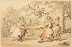Doktorův trest vykonaný k malé zábavě celé vesnice od Thomas Rowlandson