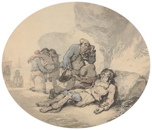 Umírající námořník od Thomas Rowlandson