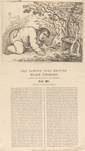 Slavný černý uhlíř, Black Charley, hledí do ústí nádherného uhelného dolu od Thomas Rowlandson