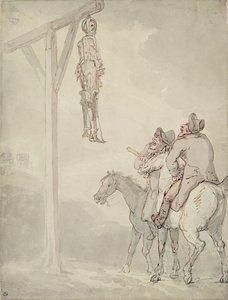 The Gibbet (pero a inkoust, akvarel a tužka na papíře) od Thomas Rowlandson