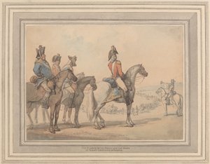 Stráže na pochodu za tažení vévody z Yorku ve Francii od Thomas Rowlandson