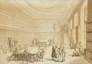 Knihovna Královské instituce, Albemarle Street, od Thomas Rowlandson