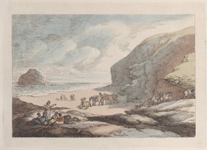 Lví skála, Cornwall od Thomas Rowlandson