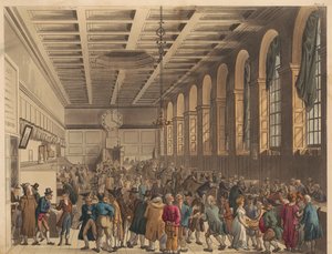 Dlouhá síň, Custom House od Thomas Rowlandson
