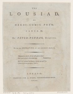 Lousiad od Petra Pindara, Frontispis, 1787., 1787. od Thomas Rowlandson