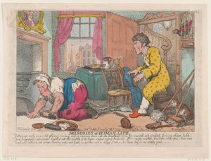 Misérie lidského života: Časné vstávání za chladného ponurého rána...před ..., 9. října 1807. od Thomas Rowlandson