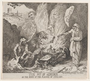 The Pit of Acheron nebo The Birth of the Mors of England, 28. ledna 1784., 28. ledna 1784. od Thomas Rowlandson
