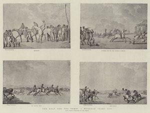Závod o derby před sto lety od Thomas Rowlandson