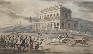 Rev. Dr. Syntax prohraje své peníze na dostihovém závodišti v Yorku od Thomas Rowlandson