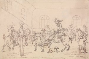 Jezdecká škola od Thomas Rowlandson
