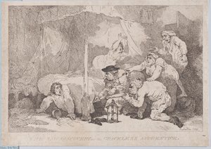 Smutný objev nemilostného učně od Thomas Rowlandson