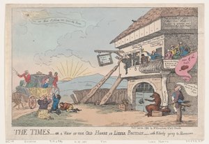 The Times - Aneb pohled na starý dům v Malé Británii - S nikým nepůjde ..., 23. ledna 1784. od Thomas Rowlandson
