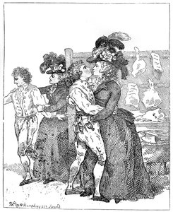Dvě vlastenecké vévodkyně na plátně žádají o laskavost brzkého hlasování v roce 1784. od Thomas Rowlandson