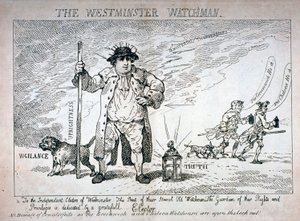 "Westminster Watchman", 1784 od Thomas Rowlandson