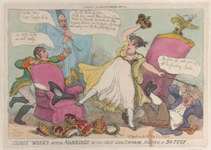 Tři týdny po svatbě aneb Velký malý císař hrající v Bo-Peep, 15. května..., 15. května 1810. od Thomas Rowlandson