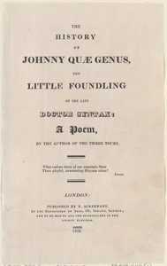Titulní strana, z Historie Johnny Quae Genus, Malý nálezce pozdního doktora..., 1822. od Thomas Rowlandson