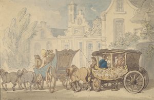 Dva autokary – cestujete po Francii od Thomas Rowlandson