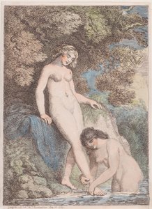 Dvě nymfy se koupou, jedna druhé myje nohu, 20. května 1799, 20. května 1799. od Thomas Rowlandson