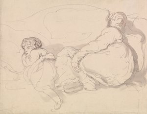 Dvě spící postavy od Thomas Rowlandson