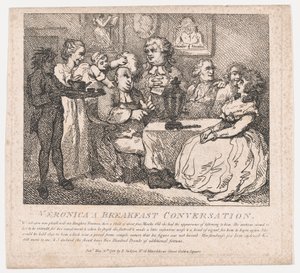 Veronica, rozhovor při snídani Malebné krásy Boswell, Part the Firs..., 30. května 1786. od Thomas Rowlandson