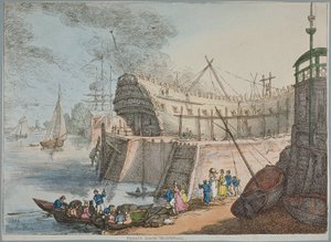 Pohled na Brunswick Dock od Thomas Rowlandson