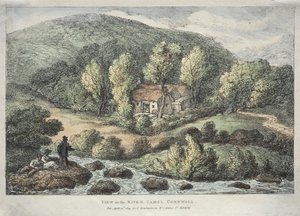 Pohledy v Cornwallu: Pohled na řeku Camel, Cornwall od Thomas Rowlandson