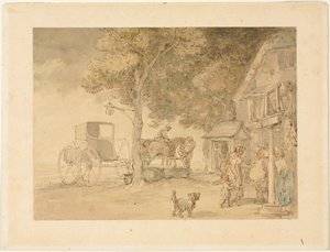 Napájení koní. od Thomas Rowlandson