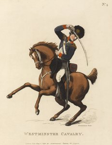 Westminster Cavalry, c.1799 (barevná akvatinta) od Thomas Rowlandson