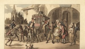 Mladý anglický gentleman přijíždějící do francouzské pošty od Thomas Rowlandson