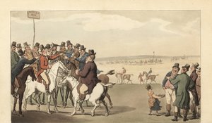Mladý anglický gentleman hazardní hry na závodní dráze Newmarket od Thomas Rowlandson