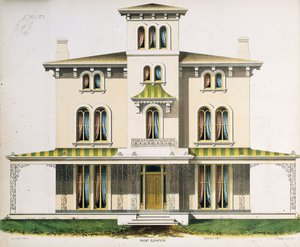 Přední pohled na vilu č. 1 z „Architectural Designs for Model Country Residences“