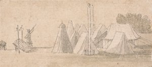 Scéna z tábora od Thomas Sandby