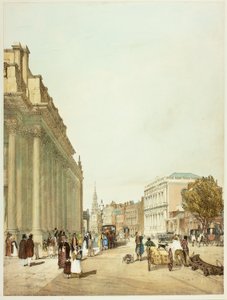Board of Trade, Whitehall, z Downing Street, deska osm z Original Views of London as It Is od Thomas Shotter Boys