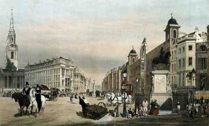 Vstup do Strand z Charing Cross, z 