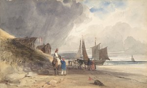 Postavy na pláži, severní Francie, 1830. od Thomas Shotter Boys