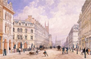 Holborn viadukt, Londýn, 1871 od Thomas Shotter Boys