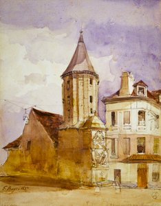 Věž Alexandre v roce 1827 a fontána Saint-Victor od Thomas Shotter Boys